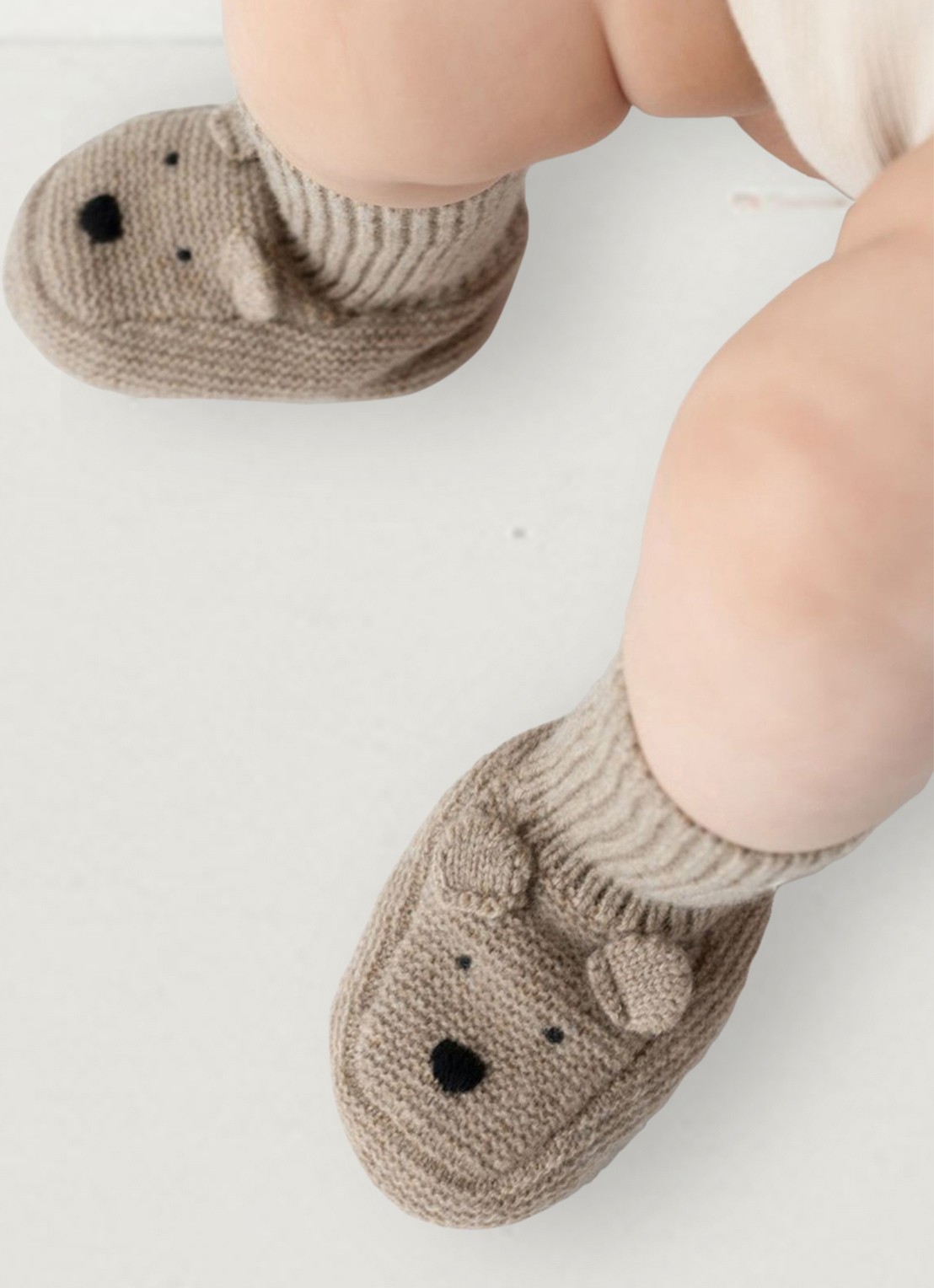 Donsje Amsterdam Maicer babyslofje van merino wol - voorkant 6 bruin
