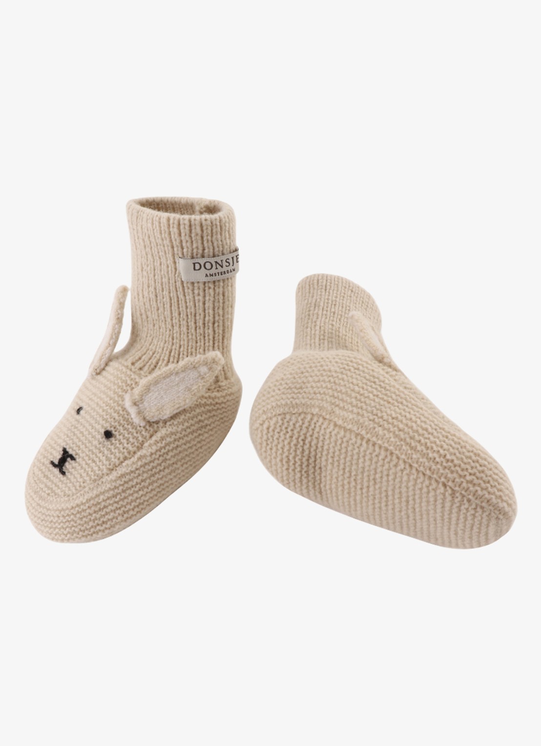 Donsje Amsterdam Maicer Bunny babyslofje van merino wol - detail 4 beige