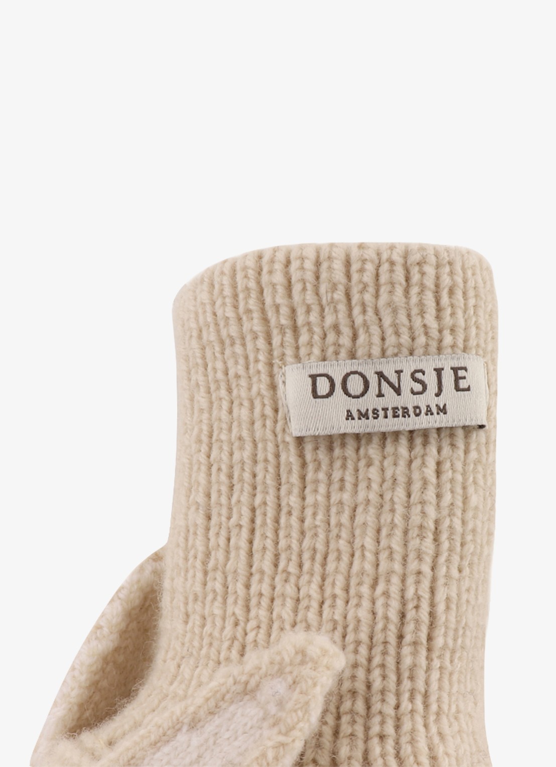 Donsje Amsterdam Maicer Bunny babyslofje van merino wol - detail 5 beige