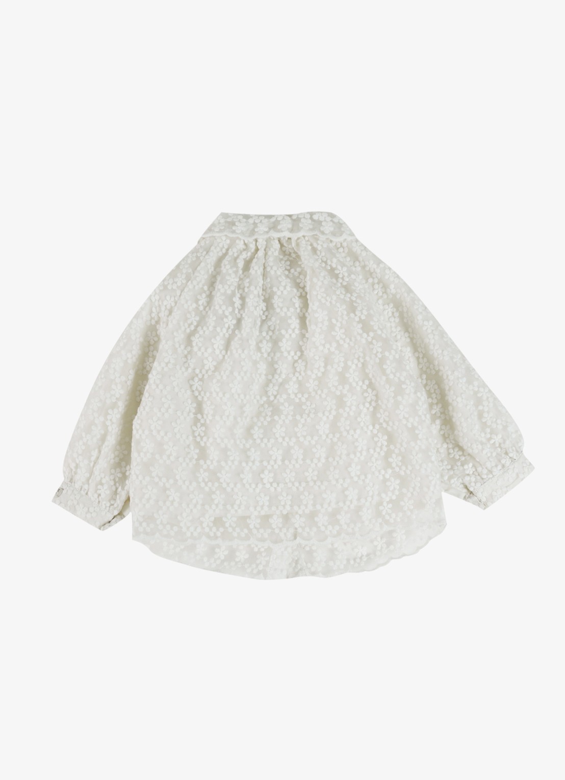 Donsje Amsterdam Mailien blouse met bloemborduring - achterkant 8 wit