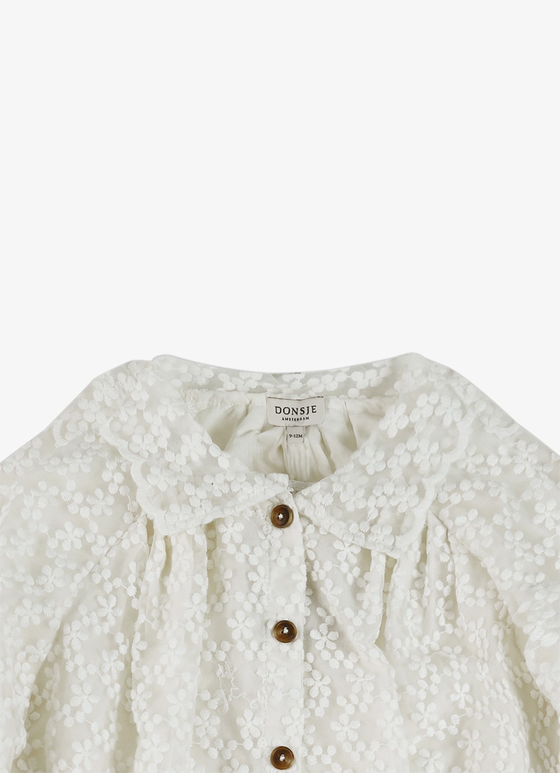 Donsje Amsterdam Mailien blouse met bloemborduring - detail 7 wit