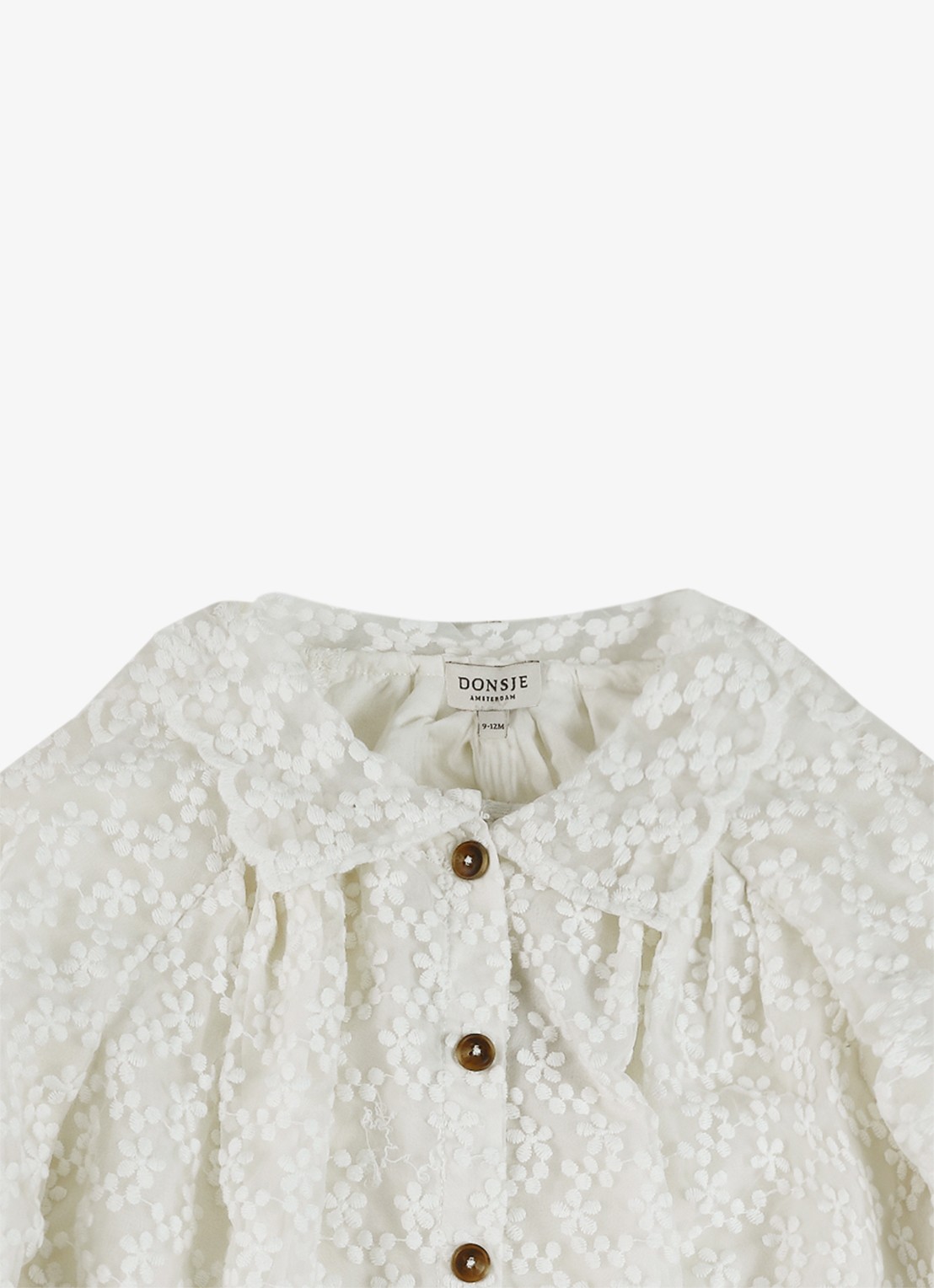 Donsje Amsterdam Mailien blouse met broderie - voorkant 4 wit