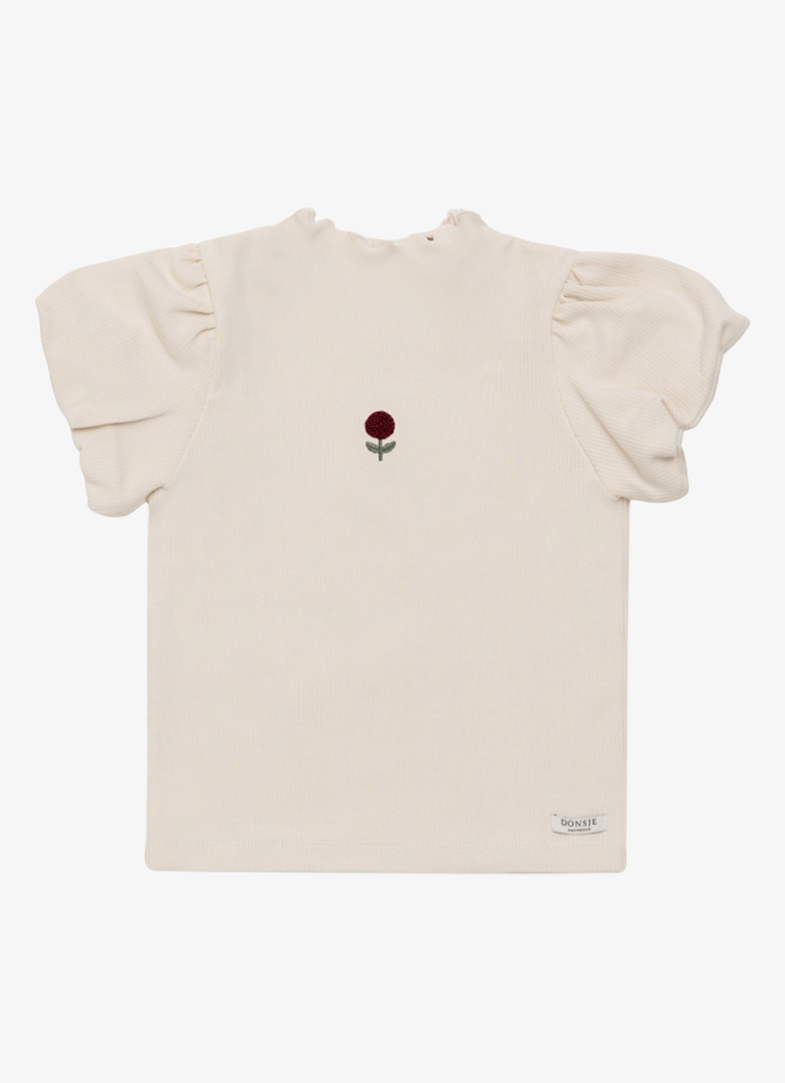 Donsje Amsterdam Marien Rose ribgebreide top in katoenblend - voorkant 4 ivoor