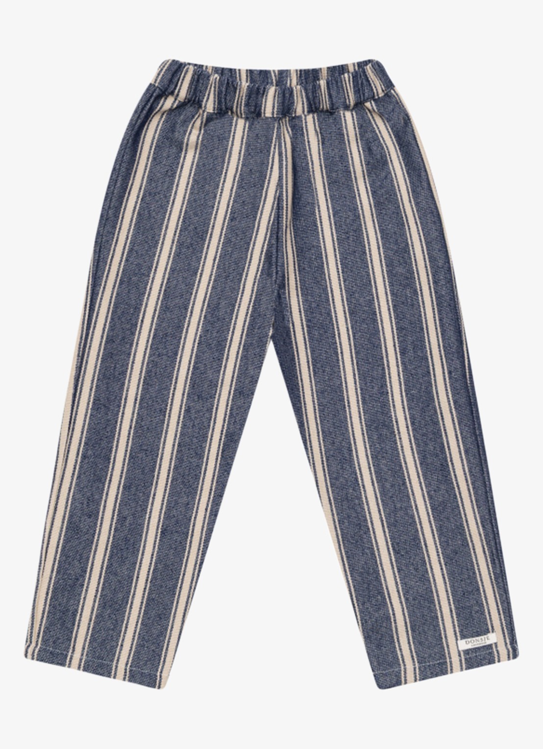 Donsje Amsterdam Menno broek met streepprint - voorkant blauw
