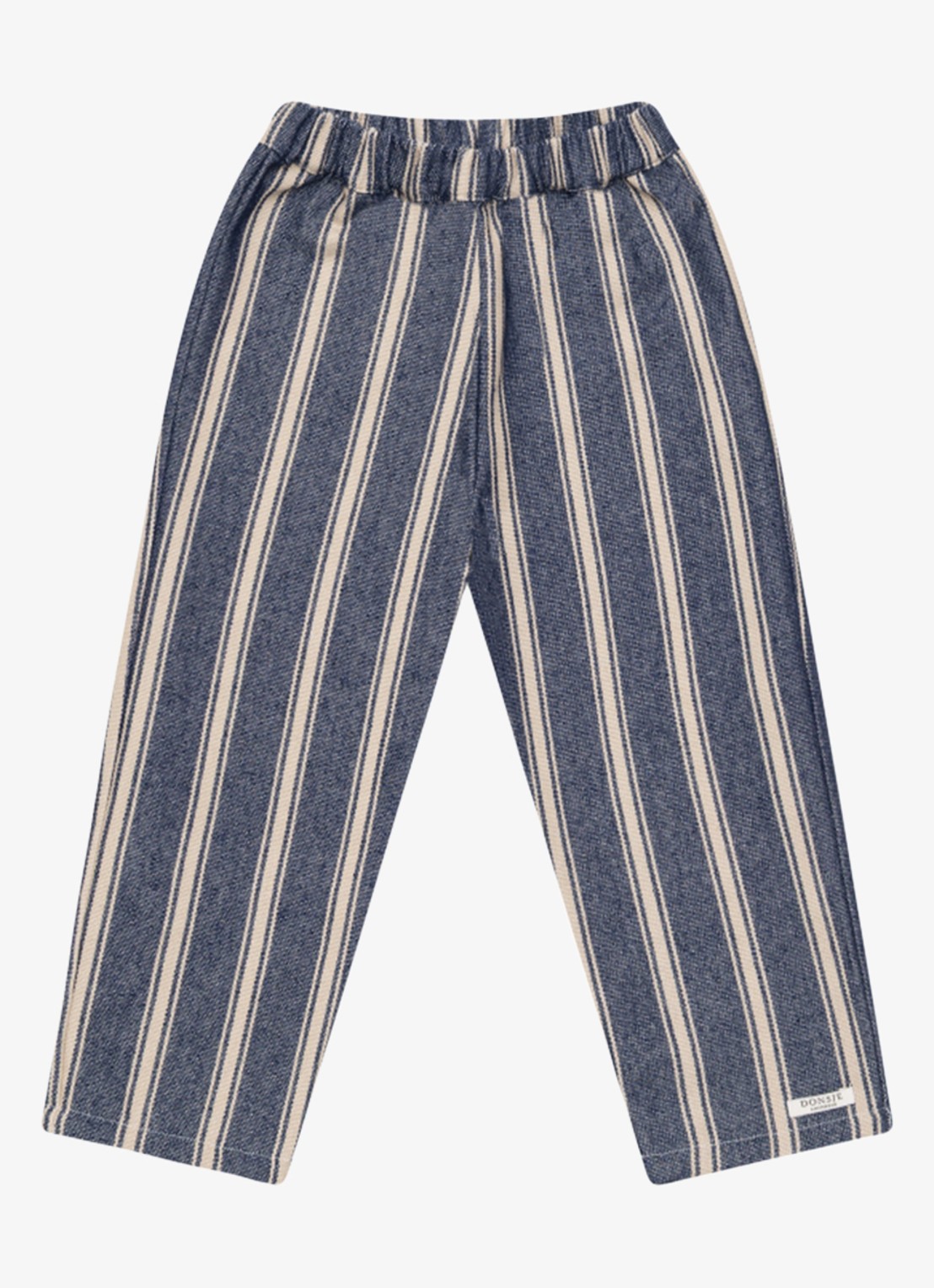 Donsje Amsterdam Menno broek met streepprint - voorkant blauw