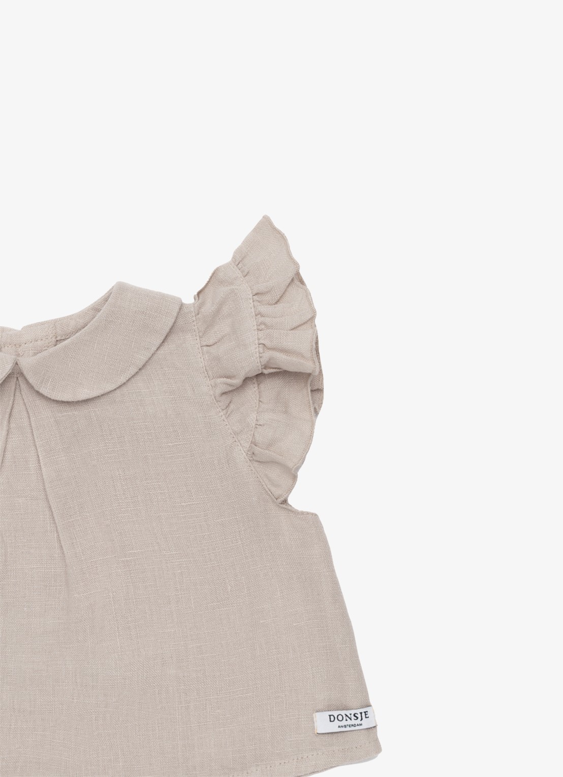 Donsje Amsterdam Mimi blouse in linnenblend - detail 4 taupe