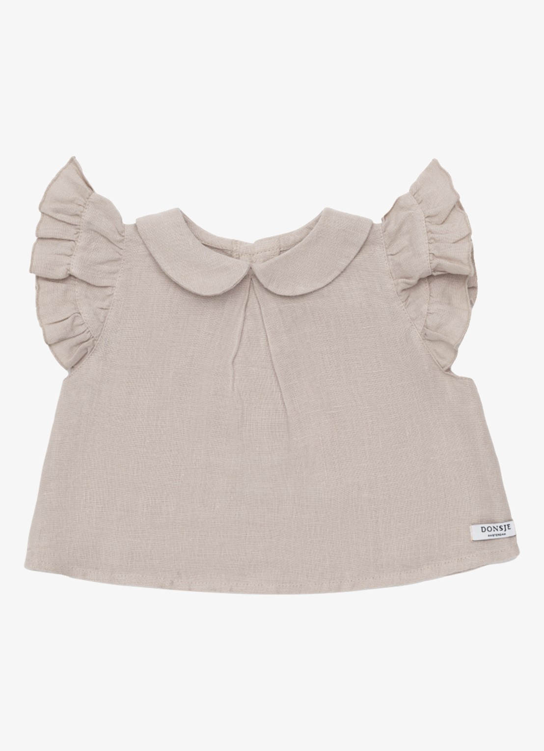 Donsje Amsterdam Mimi blouse in linnenblend - voorkant taupe