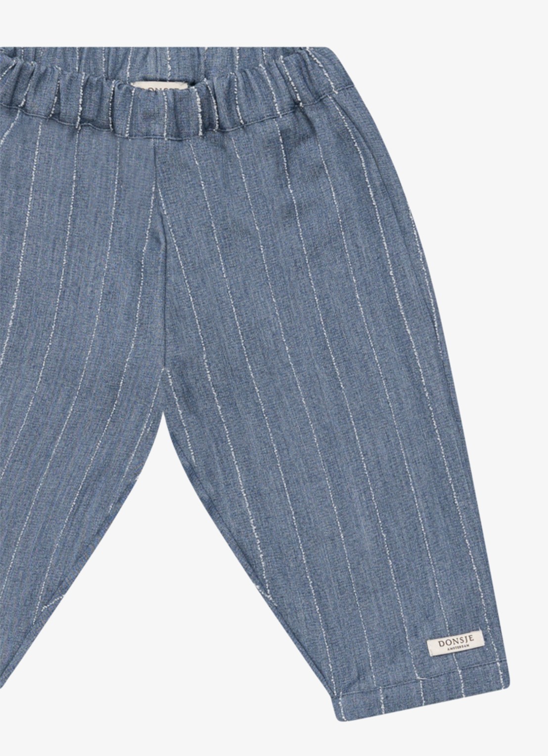 Donsje Amsterdam Mink broek met streepprint - detail 3 lichtblauw