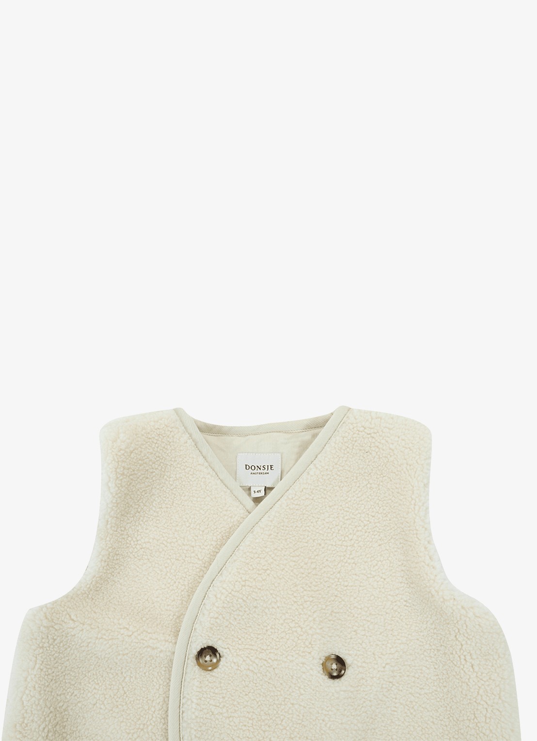 Donsje Amsterdam Monty Gilet - detail 7 gebroken wit