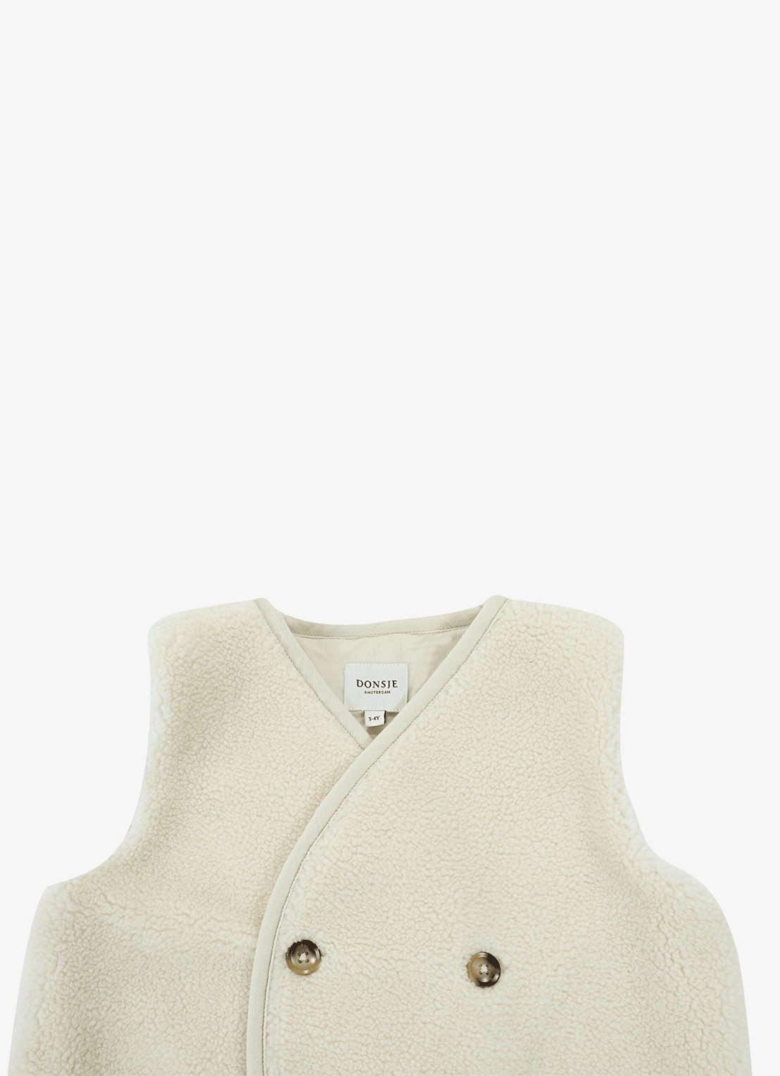 Donsje Amsterdam Monty Gilet - detail 9 gebroken wit