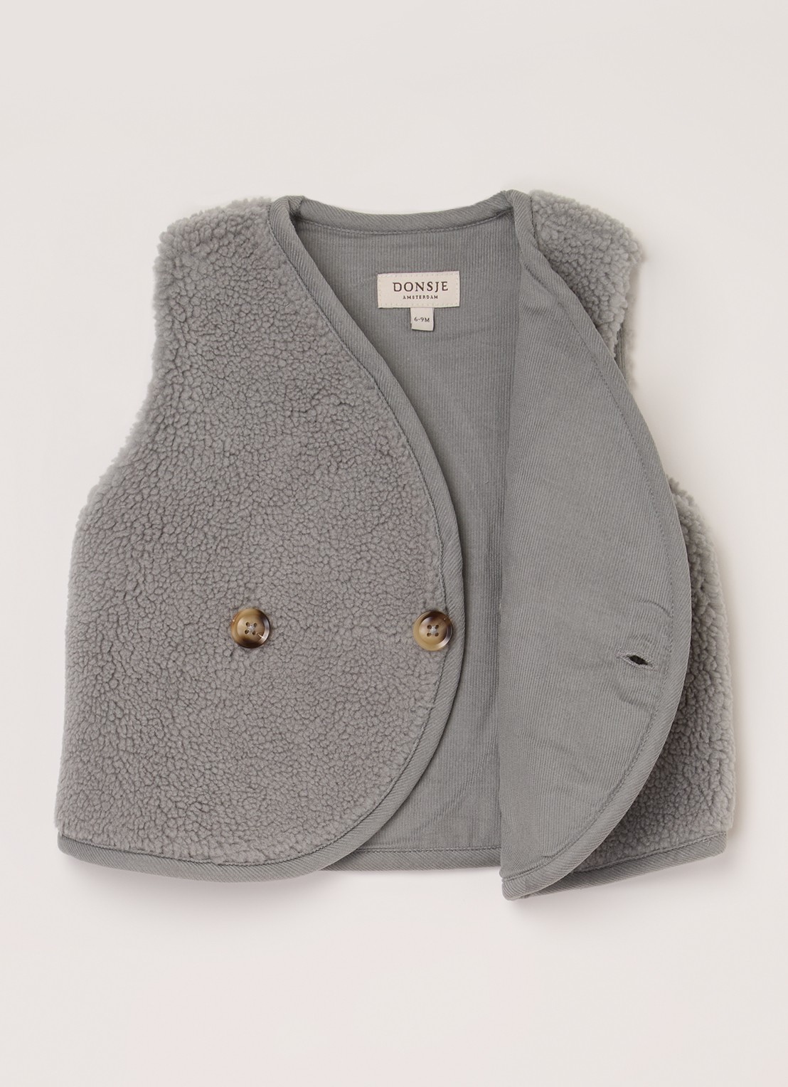 Donsje Amsterdam Monty Gilet - detail 3 grijs