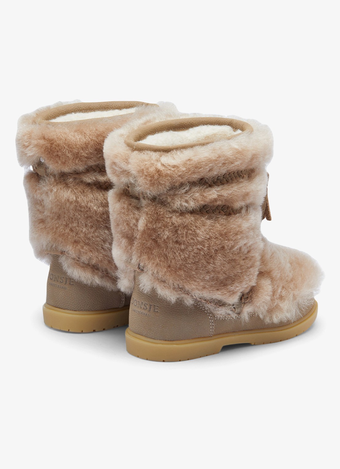 Donsje Amsterdam Myril boots met bont - achterkant 5 bruin