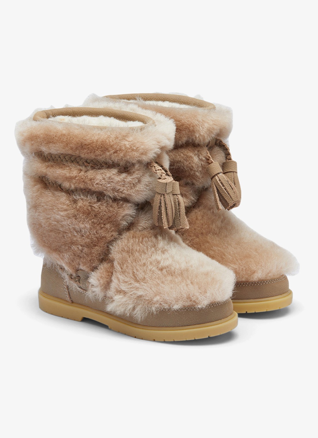 Donsje Amsterdam Myril boots met bont - voorkant bruin