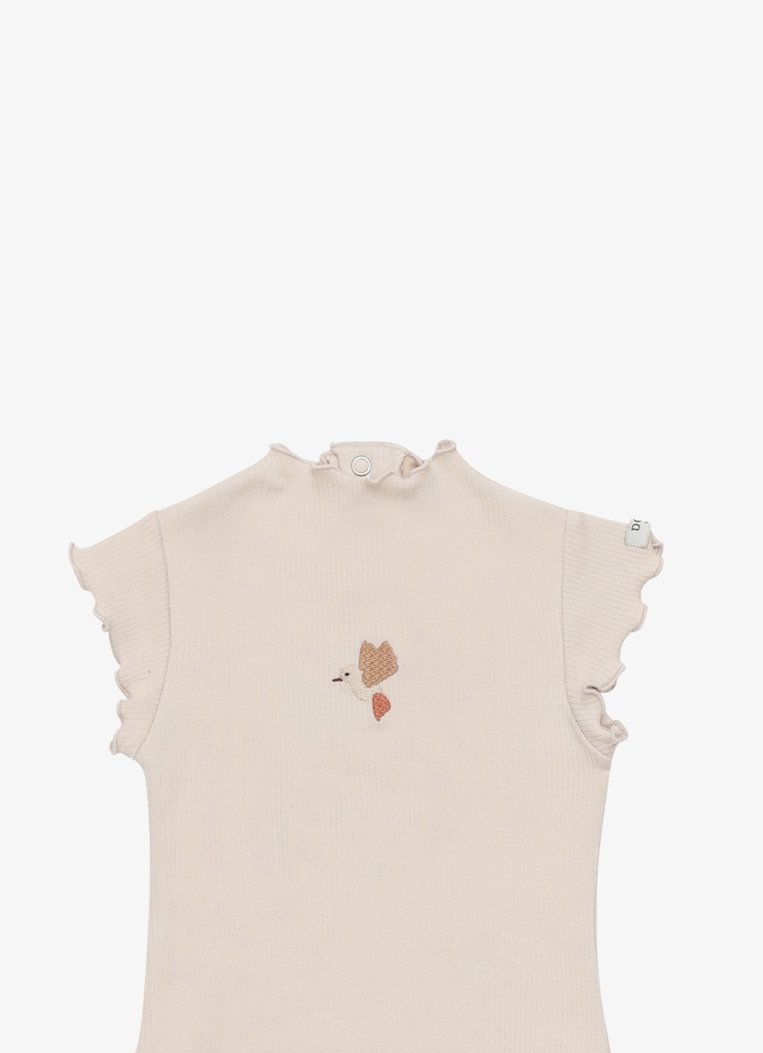 Donsje Amsterdam Nadifa romper met ribstructuur - detail oudroze
