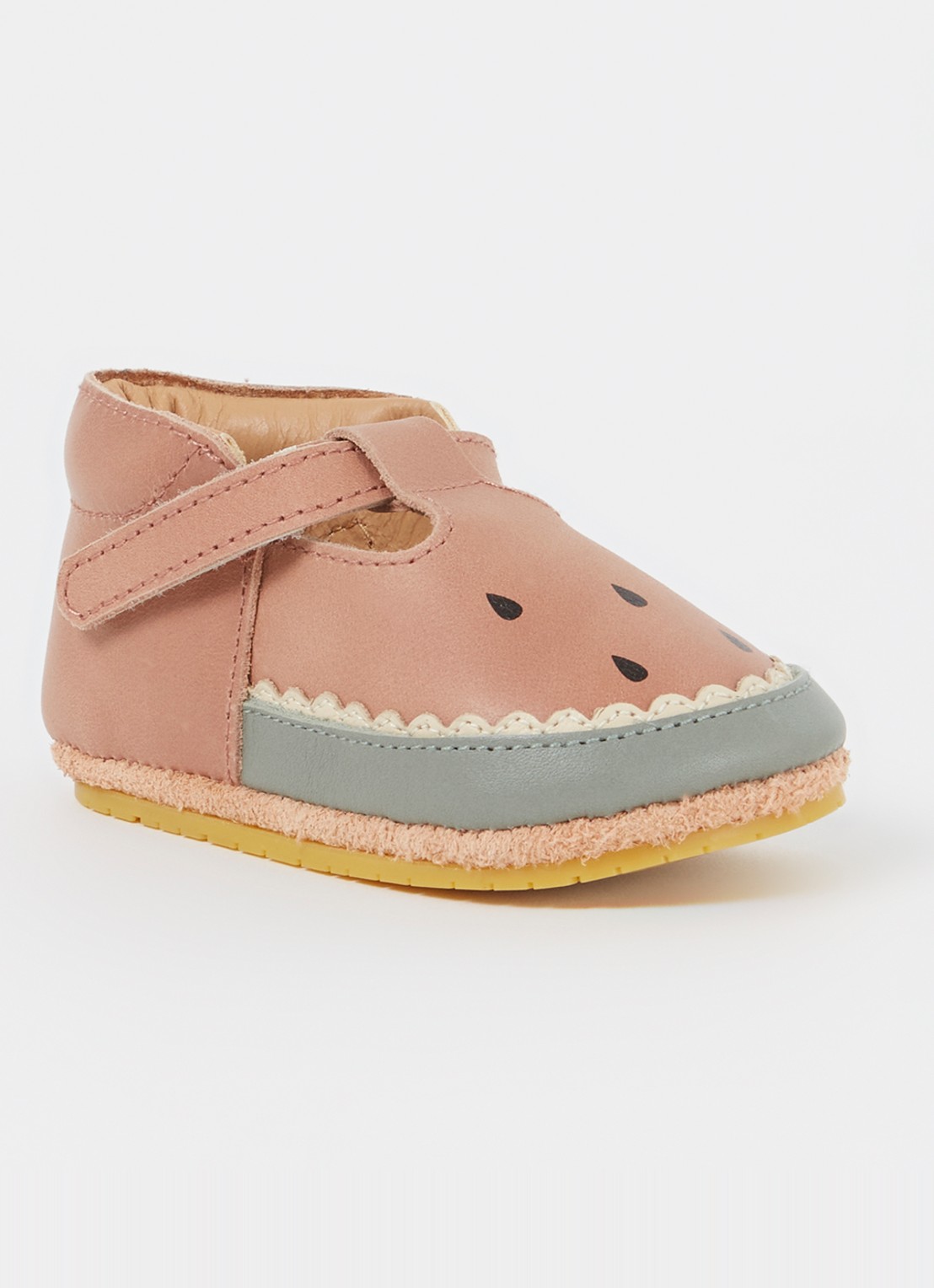 Donsje Amsterdam Nanoe Watermelon babyschoentje van leer - voorkant 3 oudroze