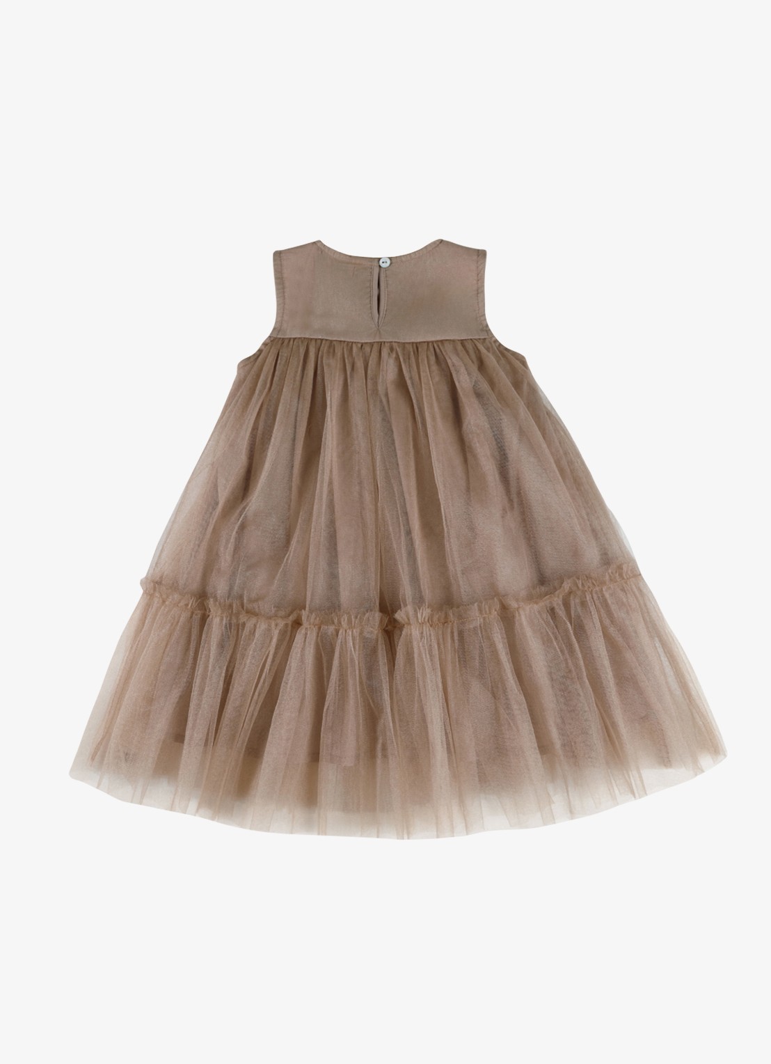Donsje Amsterdam Negina jurk met tule - achterkant 6 beige
