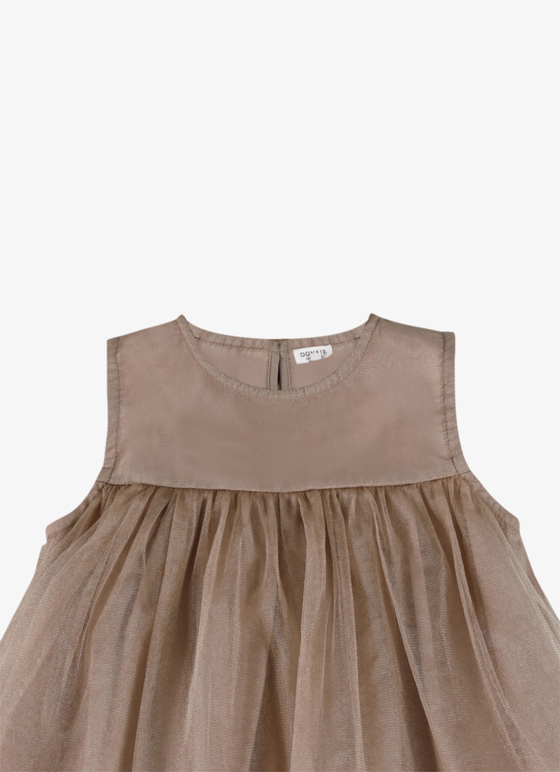 Donsje Amsterdam Negina jurk met tule - detail beige
