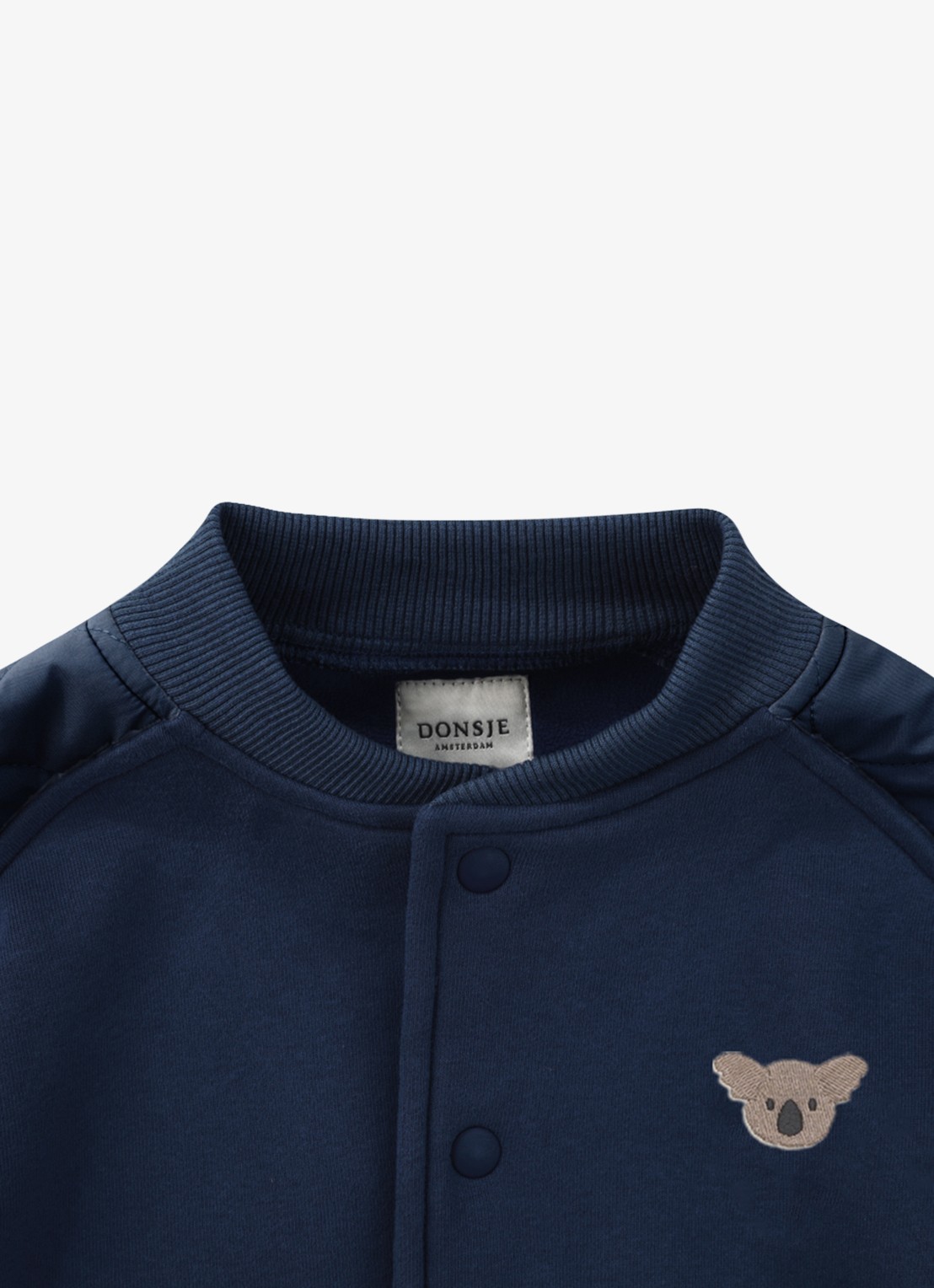 Donsje Amsterdam Noal jack met quiltpatroon - detail 3 donkerblauw