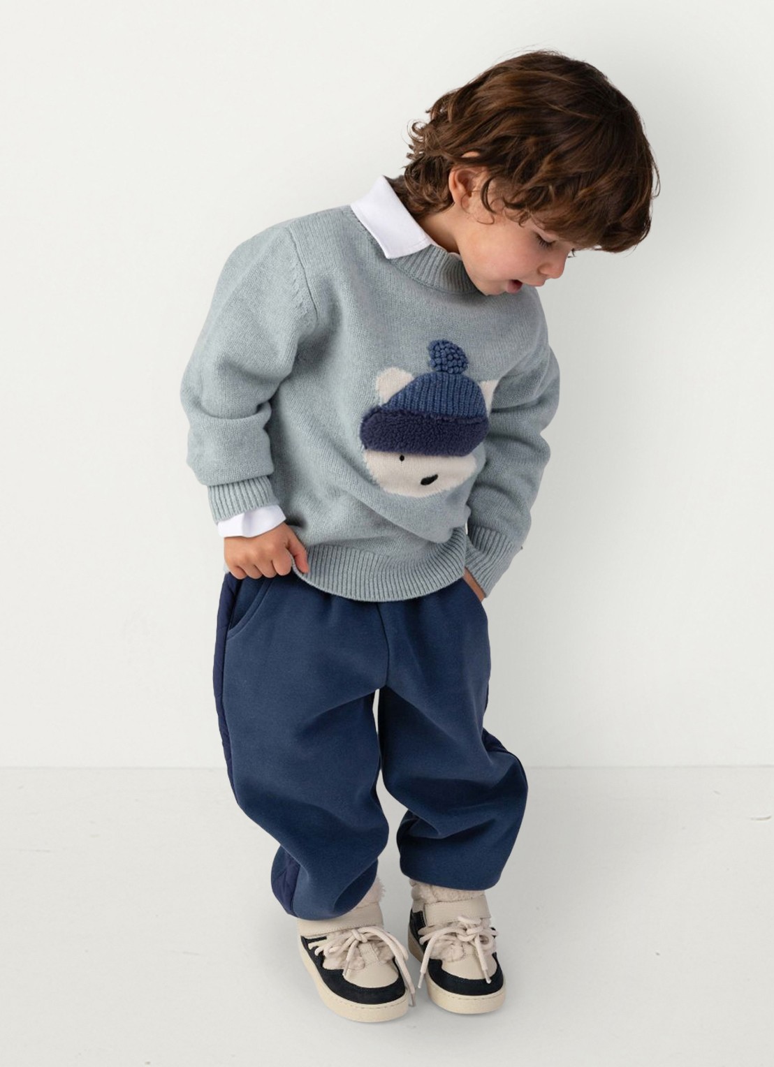 Donsje Amsterdam Noorien joggingbroek met logo - voorkant 8 blauw