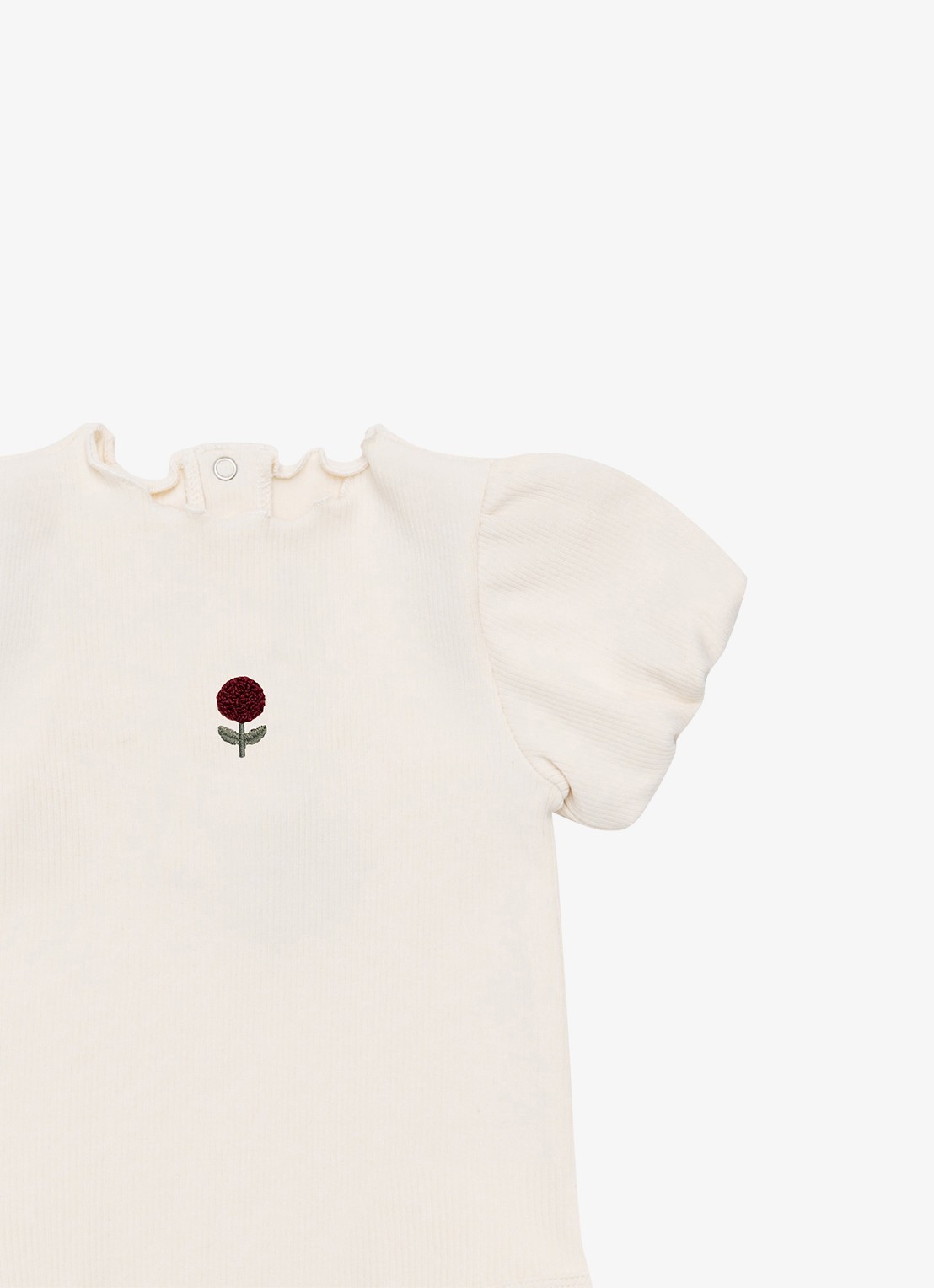 Donsje Amsterdam Nowie Rose romper met pofmouw - detail 4 ivoor