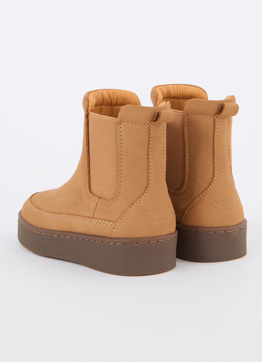 Donsje Amsterdam Ojeh chelsea boot van nubuck  - achterkant roestbruin