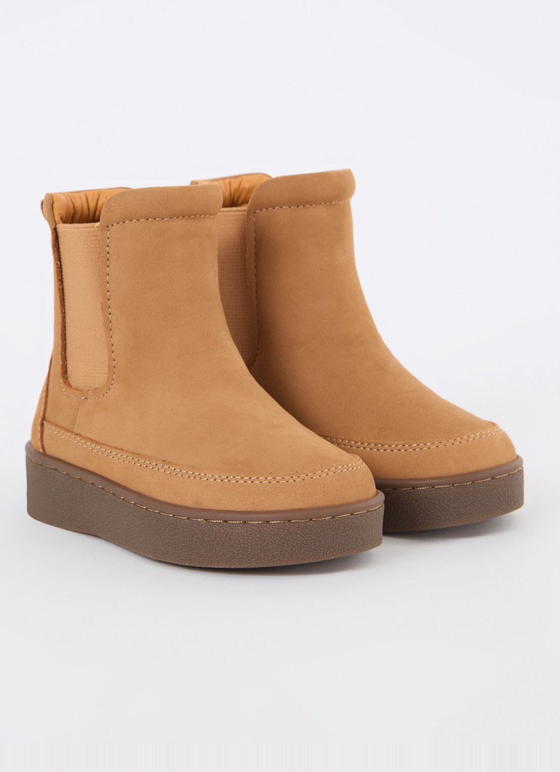 Donsje Amsterdam Ojeh chelsea boot van nubuck  - voorkant 3 roestbruin