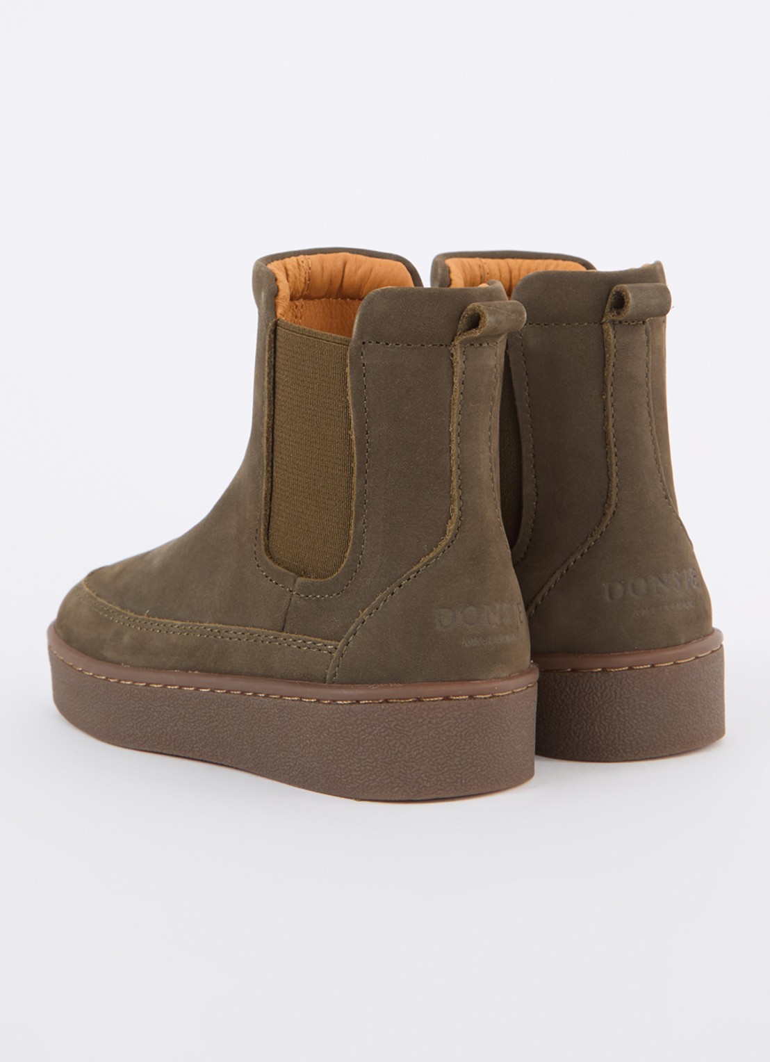 Donsje Amsterdam Ojeh chelsea boot van nubuck  - achterkant 5 bronsgroen
