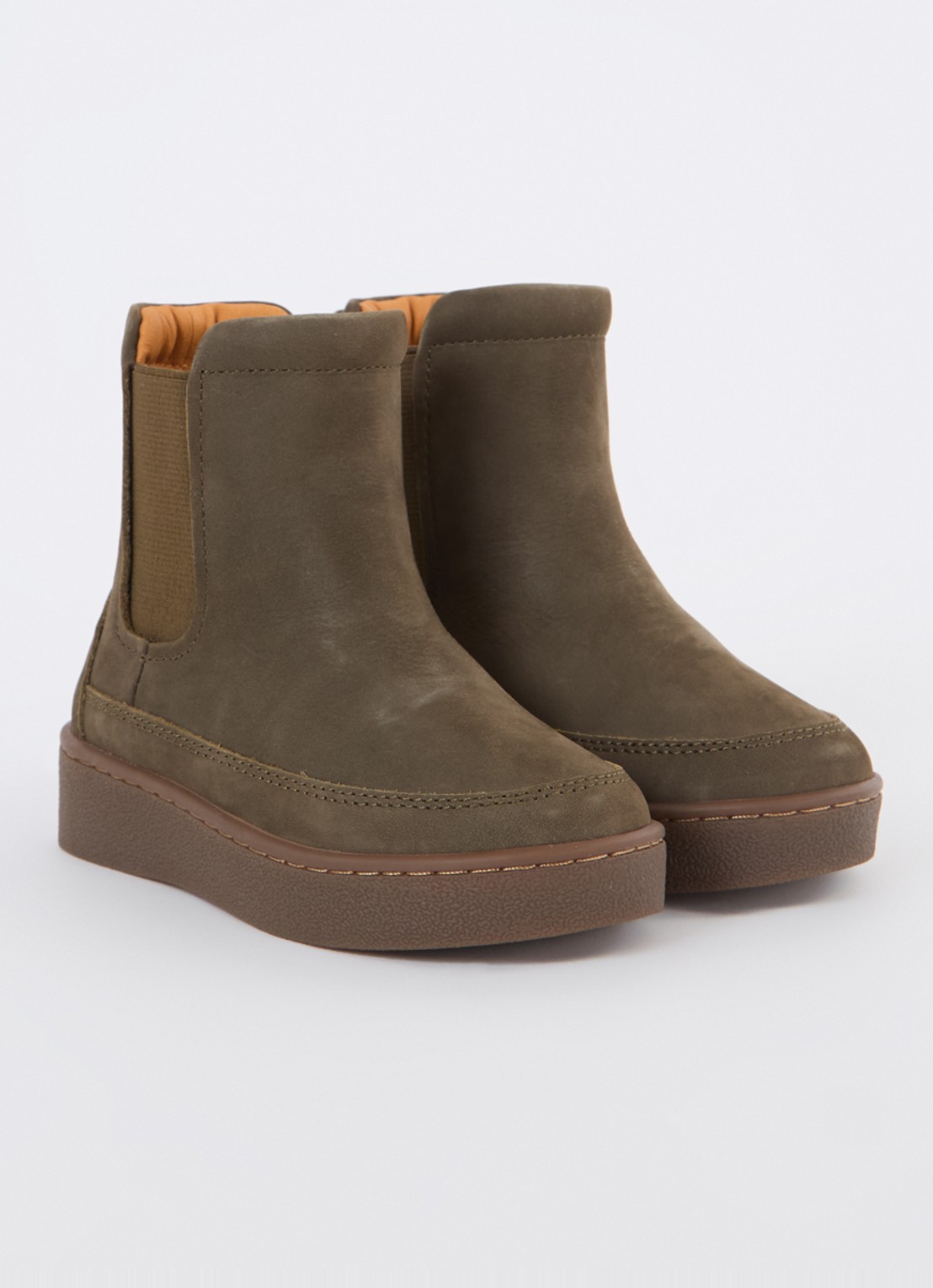 Donsje Amsterdam Ojeh chelsea boot van nubuck  - detail 3 bronsgroen