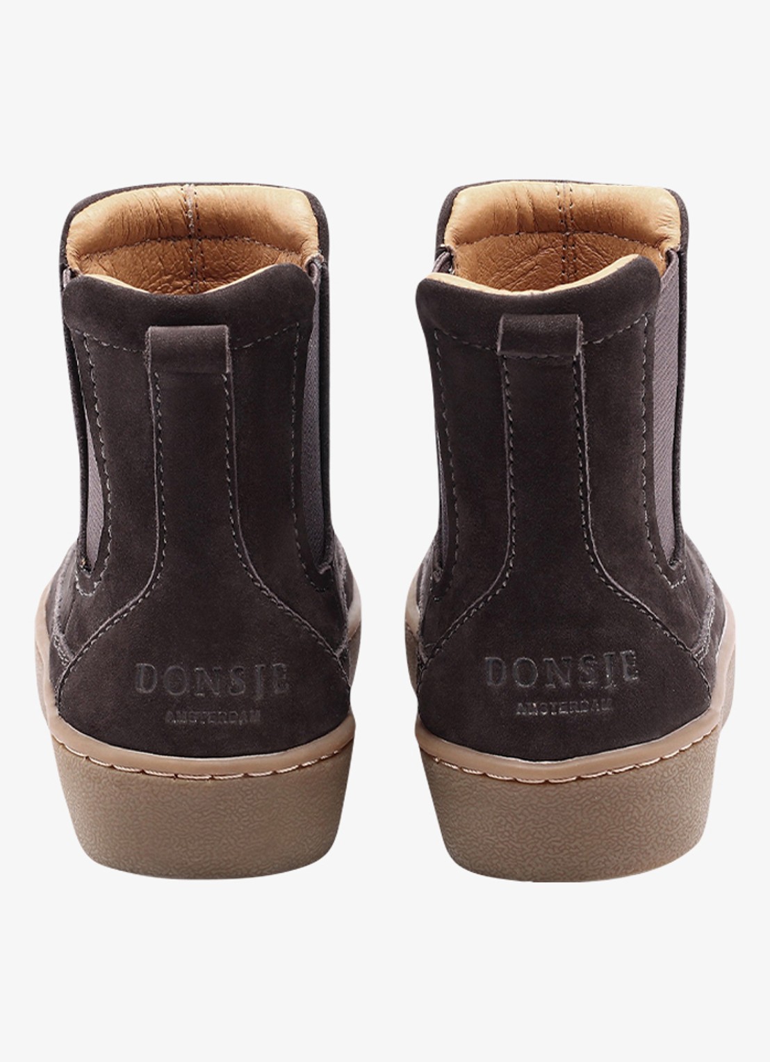 Donsje Amsterdam Ojeh chelsea boot van nubuck  - achterkant donkerbruin