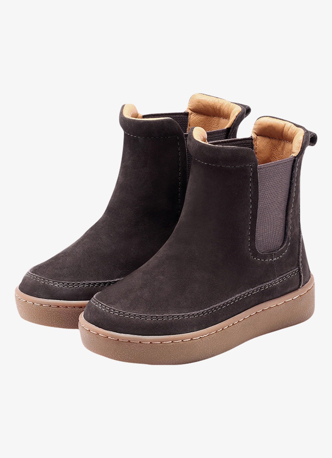 Donsje Amsterdam Ojeh chelsea boot van nubuck  - voorkant 8 donkerbruin