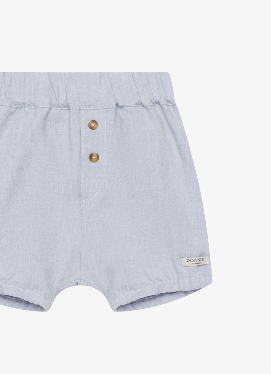 Donsje Amsterdam Olean korte broek met logo - detail 4 lichtblauw