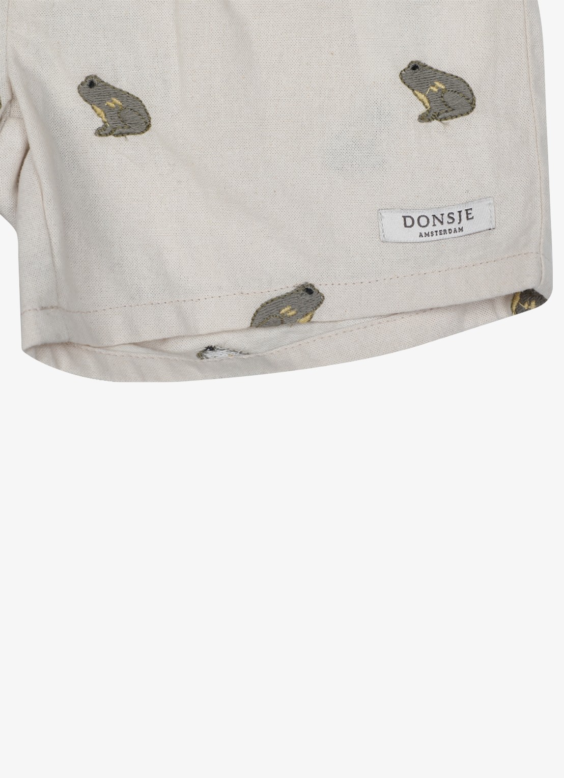 Donsje Amsterdam Olivier Frogs korte broek van linnen  - detail 3 wit