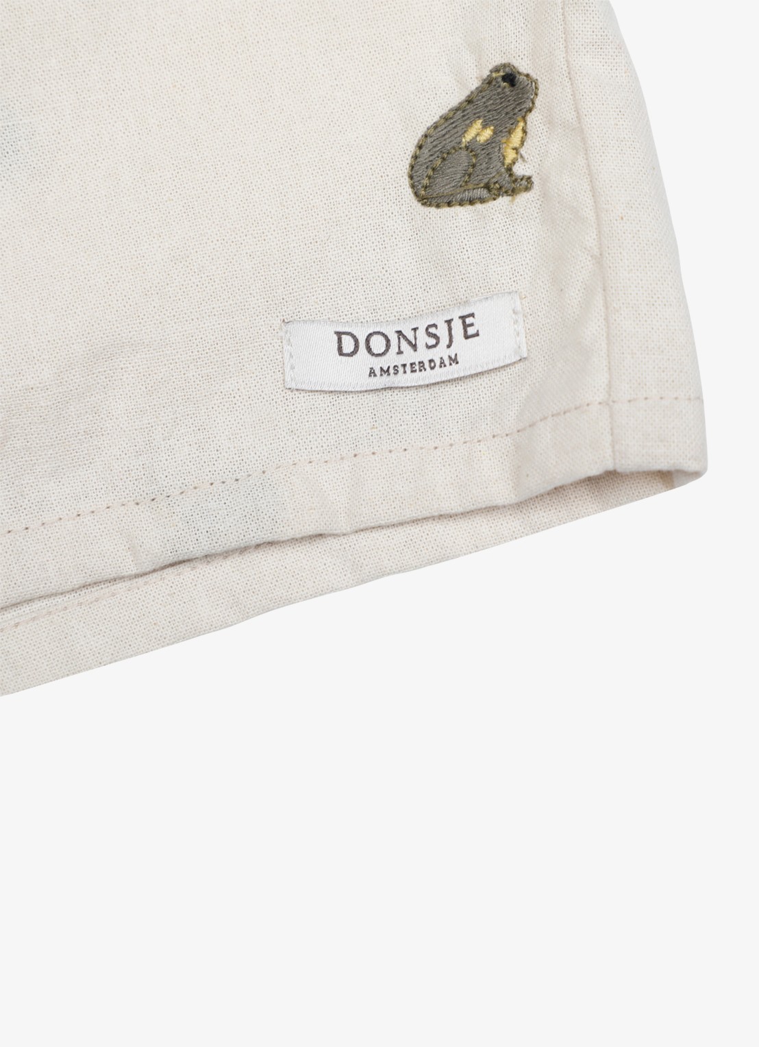 Donsje Amsterdam Olivier Frogs korte broek van linnen  - detail 4 wit