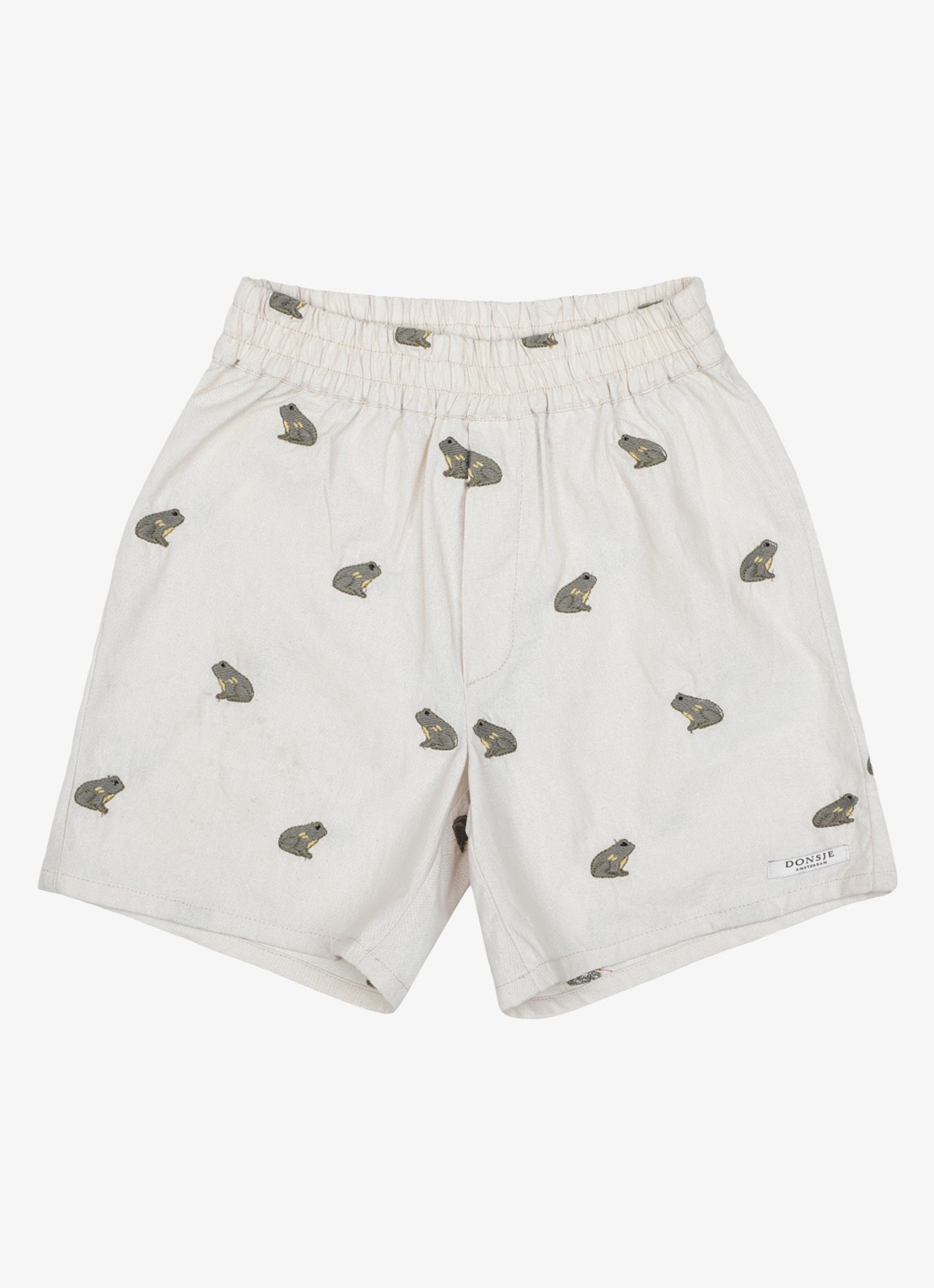 Donsje Amsterdam Olivier Frogs korte broek van linnen  - voorkant wit