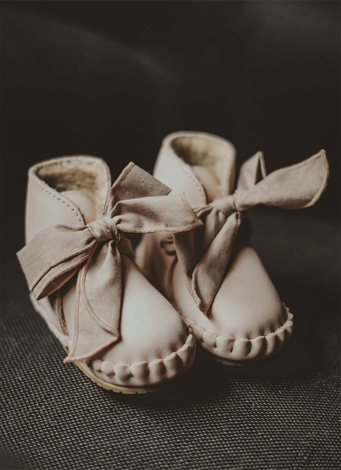 Donsje Amsterdam Pina Organza Lining babyschoentje van leer - voorkant 10 beige