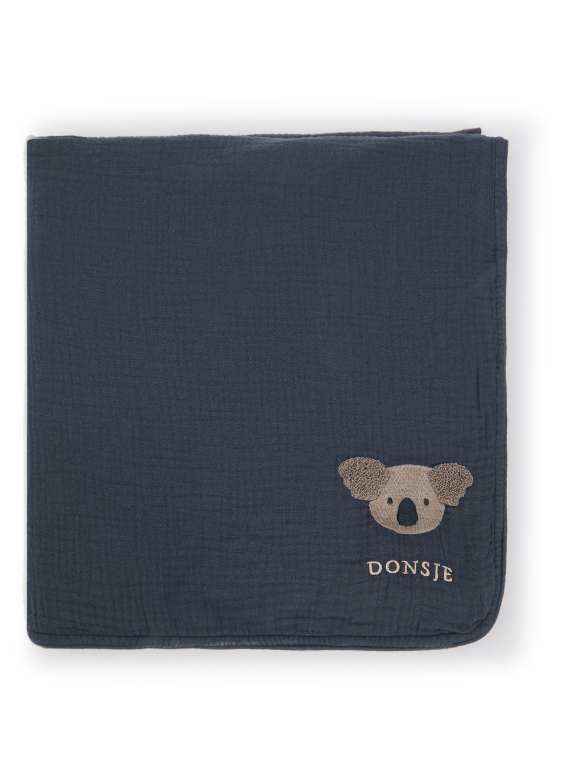 Donsje Amsterdam Ploekie Koala XL wiegdeken 115 x 115 cm - voorkant donkerblauw