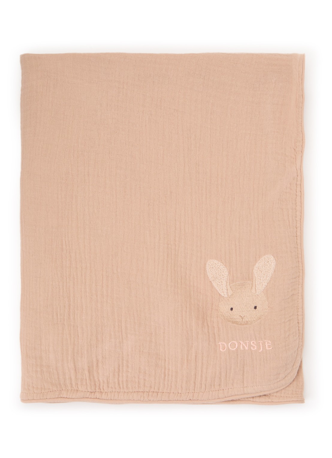 Donsje Amsterdam Ploekie Muslin omslagdoek van katoen 115 x 115 cm - voorkant roze