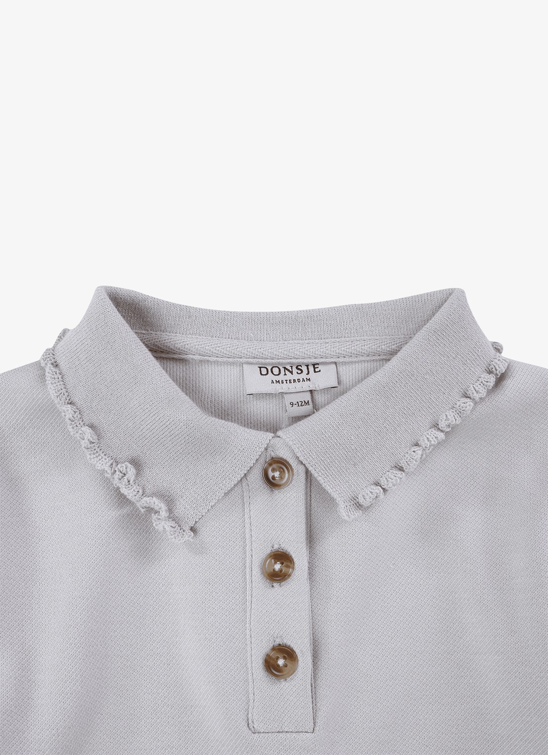 Donsje Amsterdam Pluimpje vest met kraag - detail 4 beige