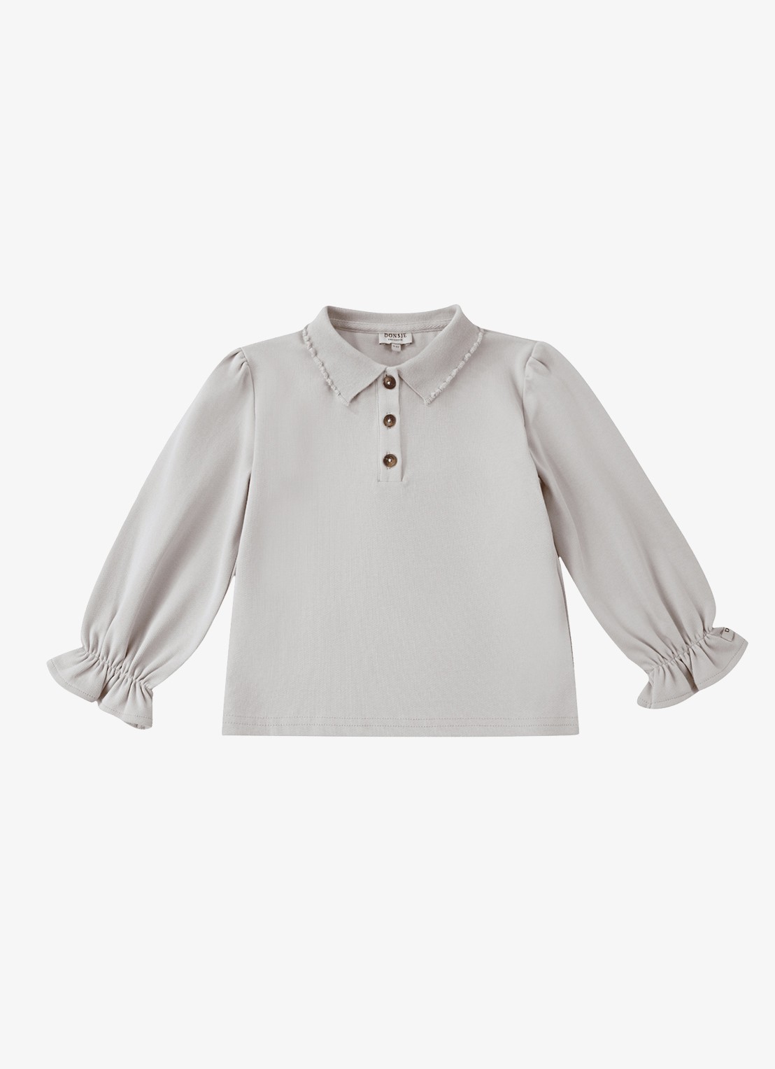 Donsje Amsterdam Pluimpje vest met kraag - voorkant beige