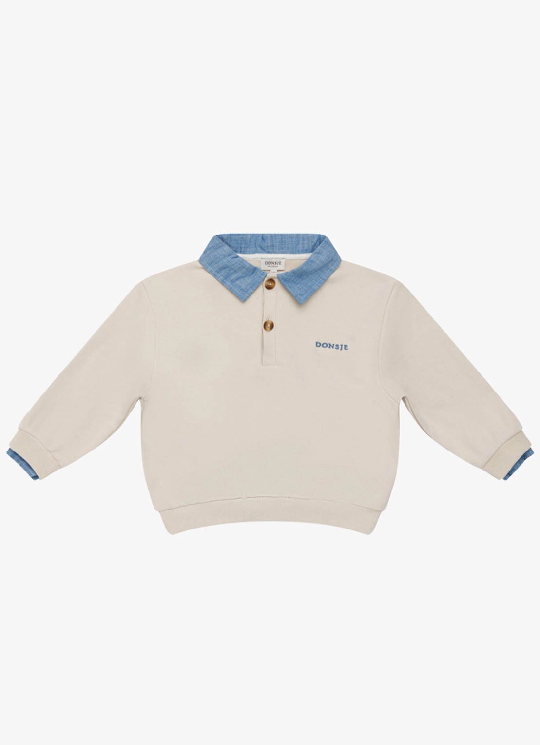 Donsje Amsterdam Priem sweater met polokraag - voorkant 2 beige