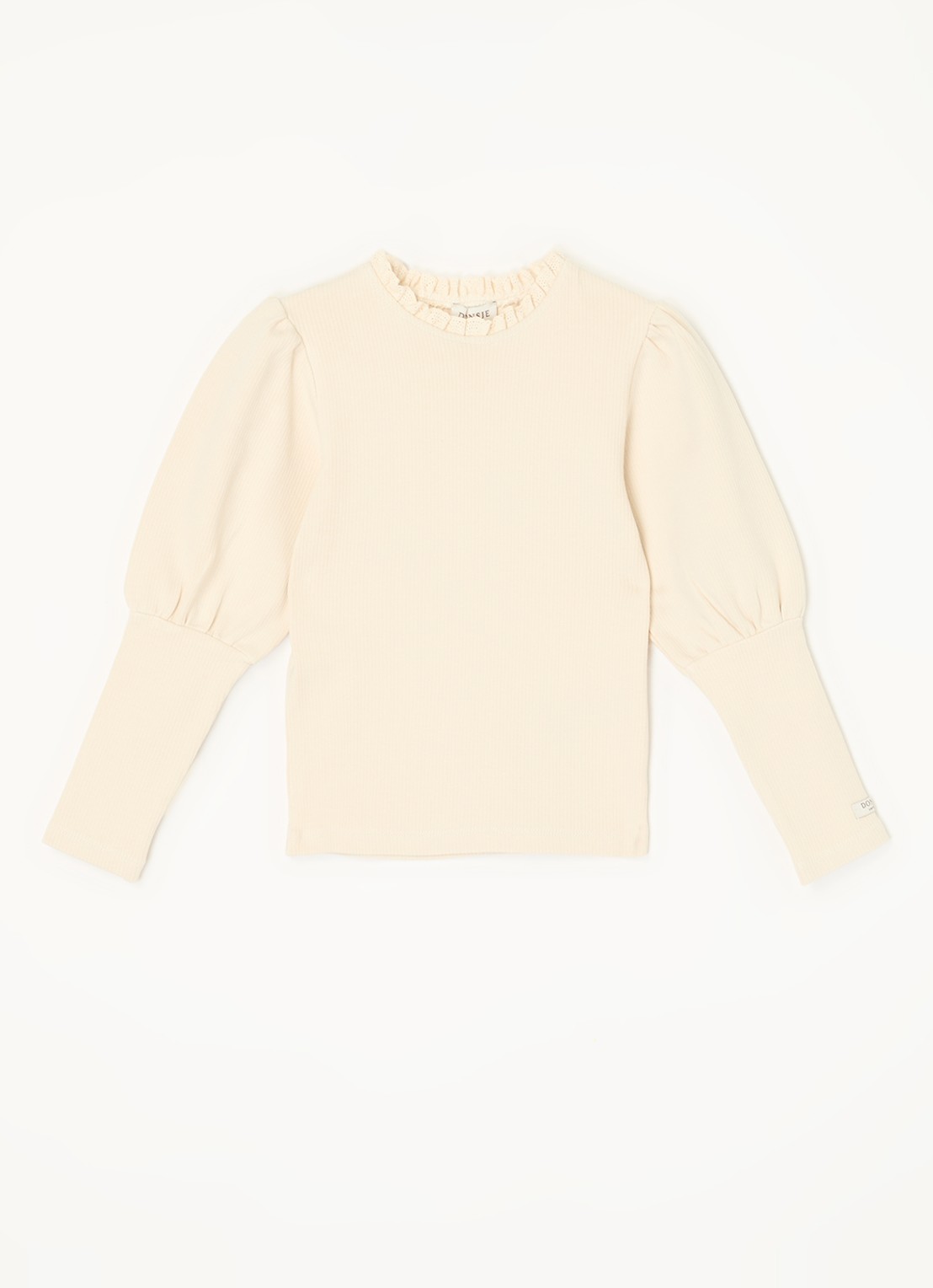 Donsje Amsterdam Raeven longsleeve van  katoen - voorkant beige