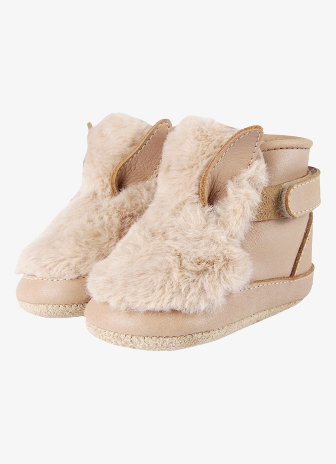 Donsje Amsterdam Richy Booties | Fluffy Bunny - voorkant beige