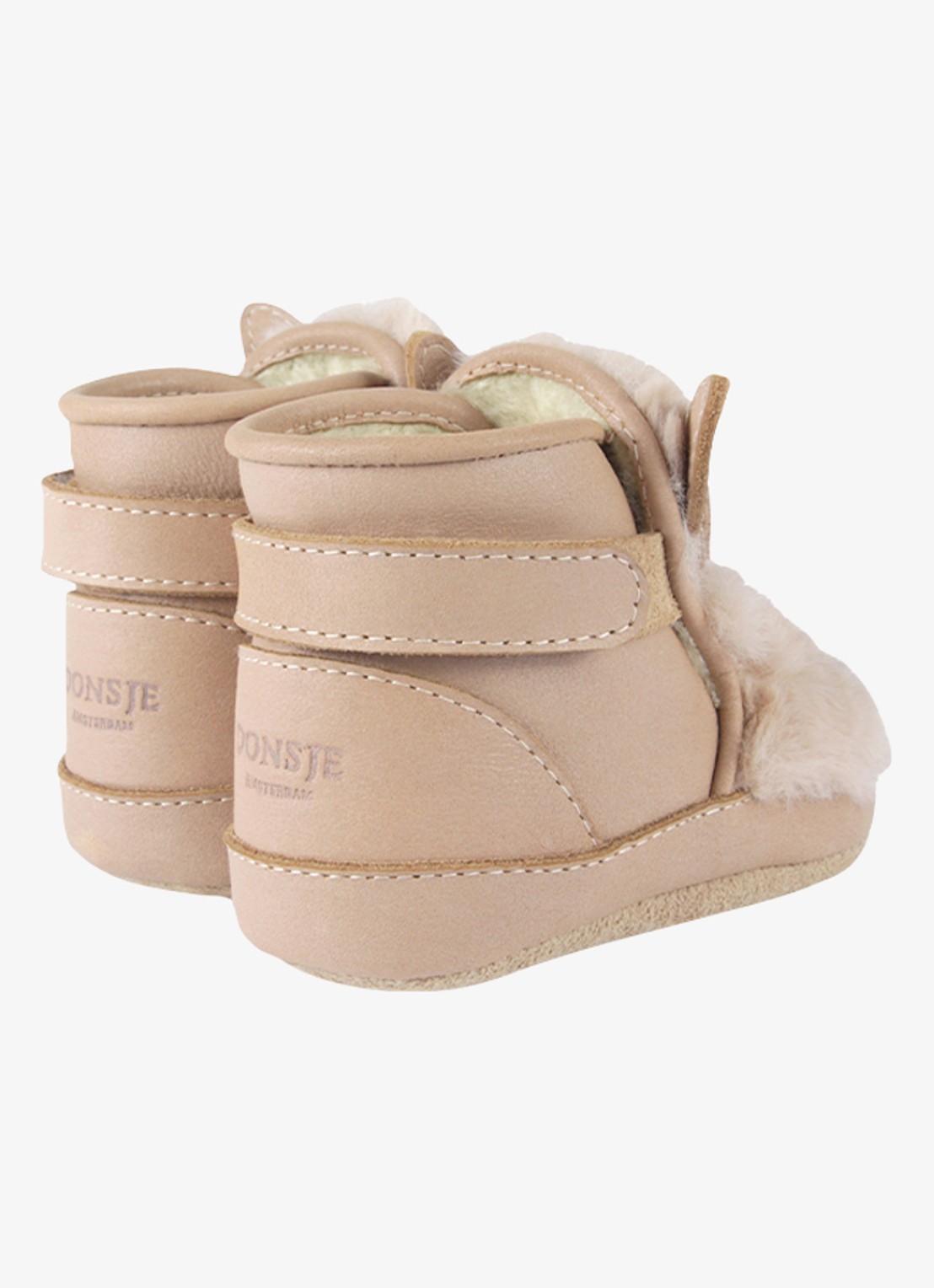 Donsje Amsterdam Richy Booties | Fluffy Bunny - achterkant 10 beige