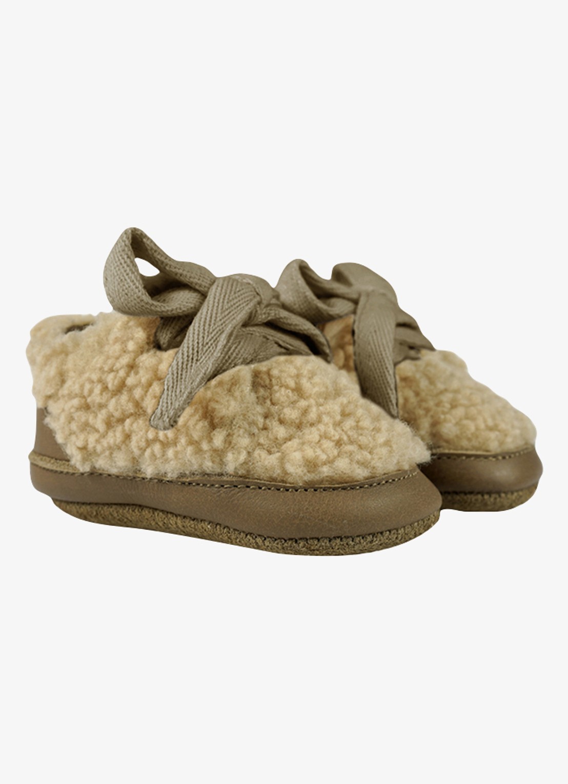 Donsje Amsterdam Rije sneakers met bont - voorkant 2 beige
