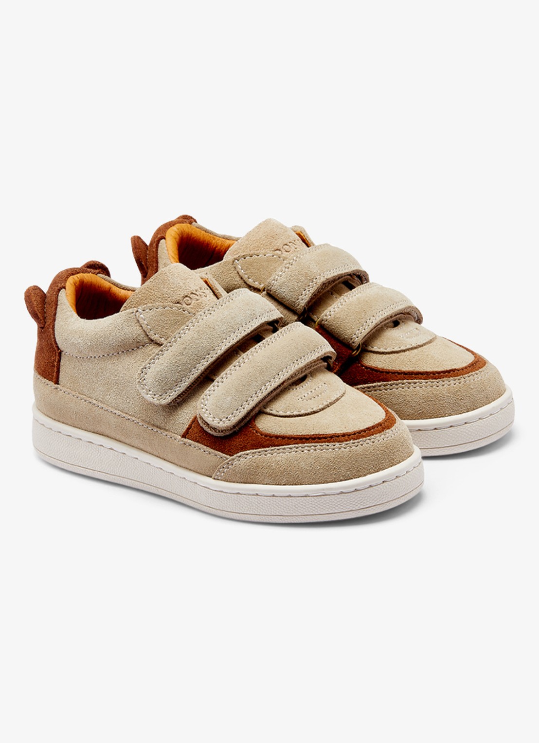 Donsje Amsterdam Rinou Bear sneaker van leer  - voorkant 4 taupe