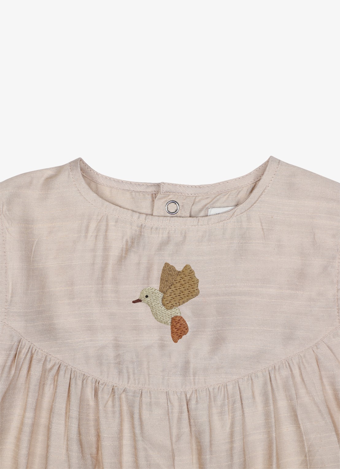 Donsje Amsterdam Sabla Hummingbird playsuit met borduring - detail 2 taupe