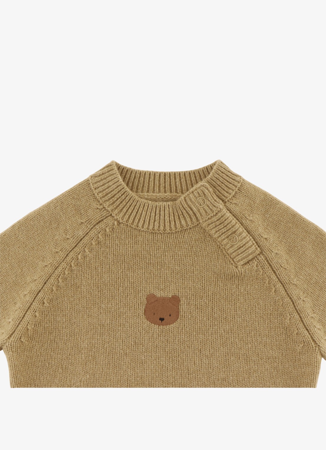 Donsje Amsterdam Sibbe fijngebreide trui van merino wol - detail 4 beige