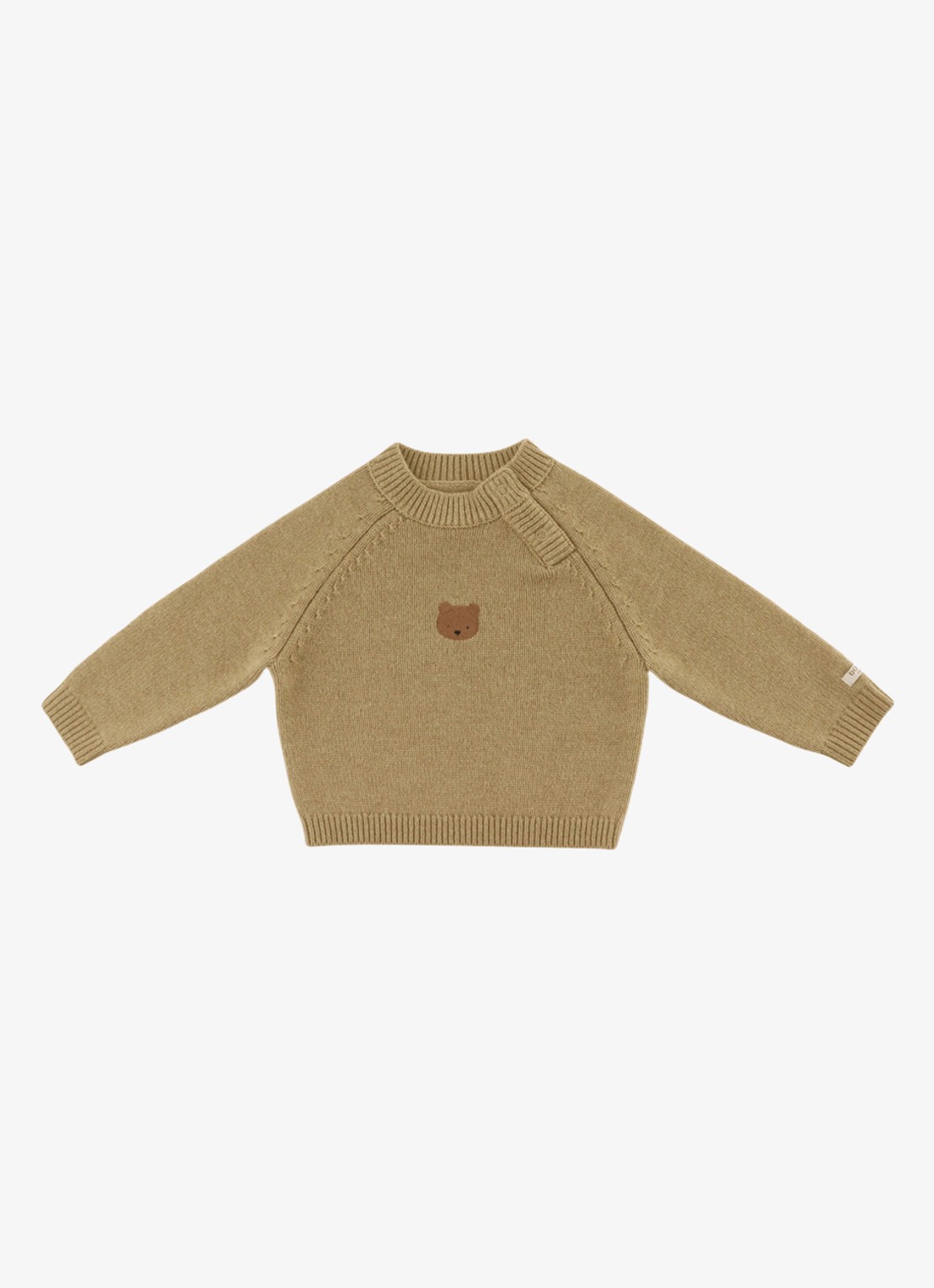 Donsje Amsterdam Sibbe fijngebreide trui van merino wol - voorkant beige