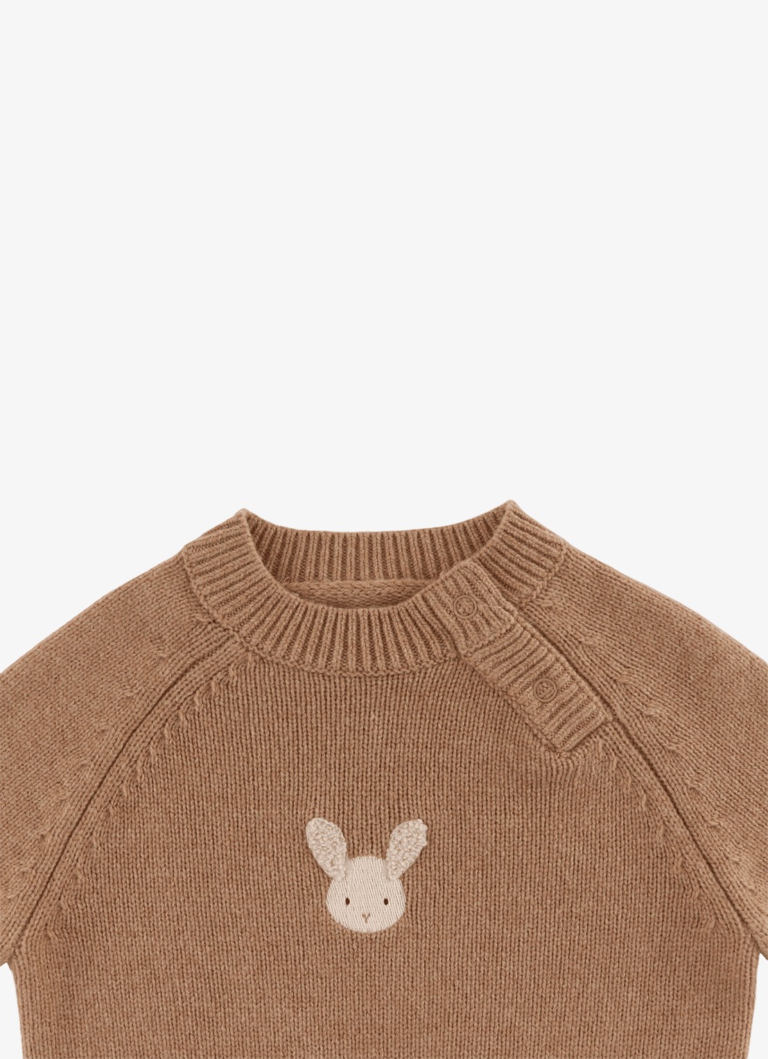 Donsje Amsterdam Sibbe Merino Wool Sweater | Fluffy Bunny - detail 2 hazelnootbruin