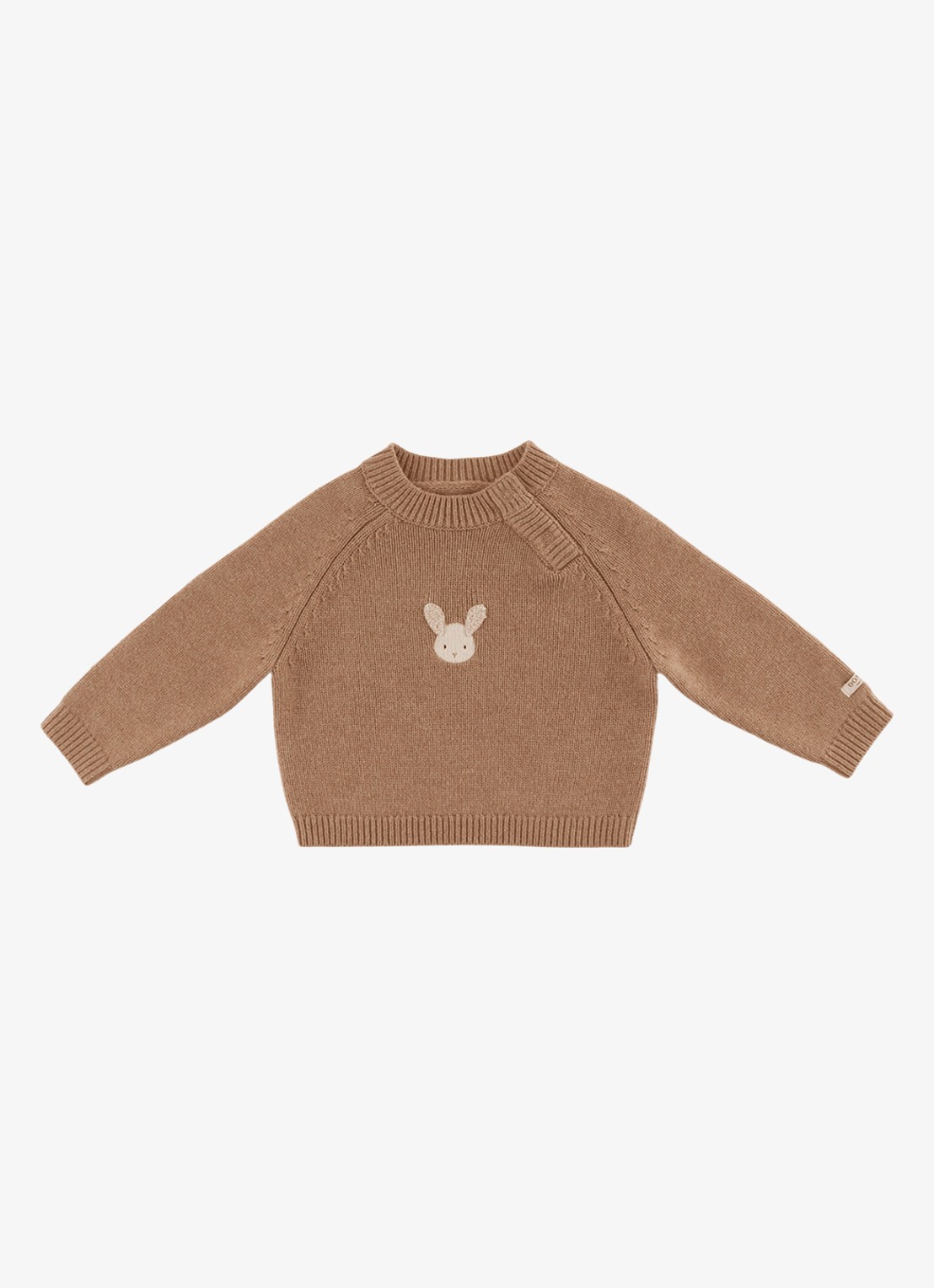 Donsje Amsterdam Sibbe Merino Wool Sweater | Fluffy Bunny - voorkant 5 hazelnootbruin